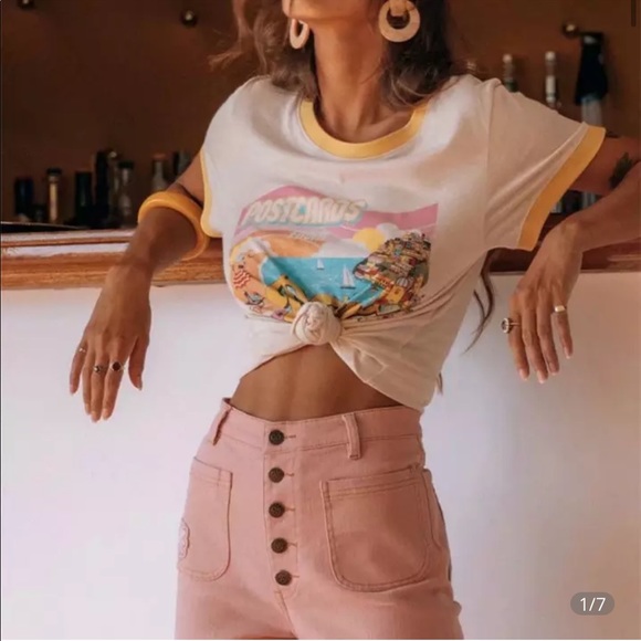 Postcards positano tshirt people top vintage free - Picture 1 of 7